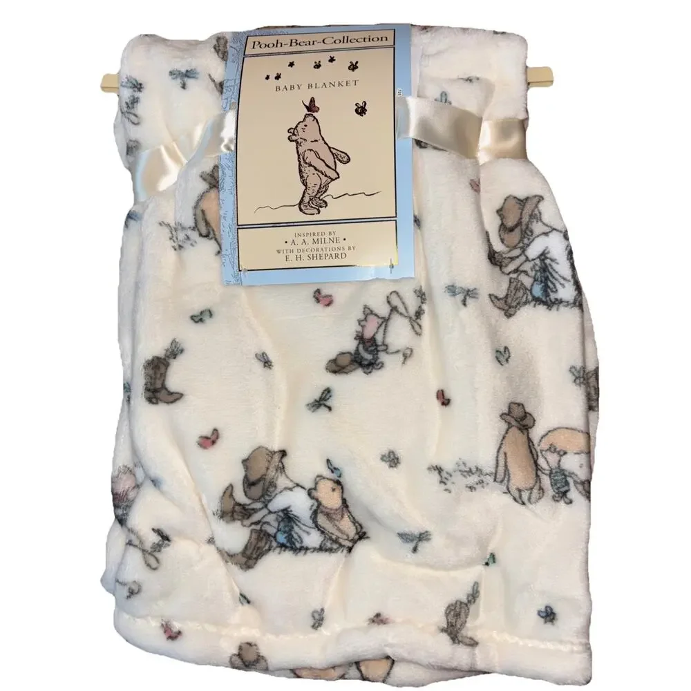 Winnie The Pooh Bear Collection Baby Blanket Cowboy Boots Western Piglet 30x40